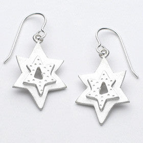medium star of david earrings