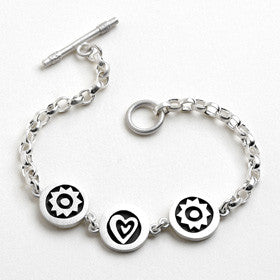 heart and sun vignette bracelet