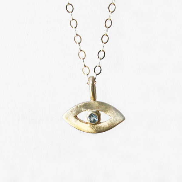 14k gold tiny eye amulet {starts at $250}