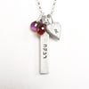 personalized hebrew bar and botanical combination necklace {starts at $104}