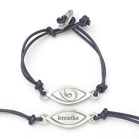 breathe word charm bracelet
