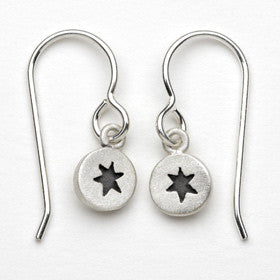 star of david tiny dot earrings