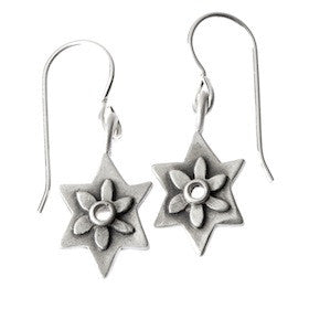 botanical star of david earrings