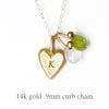 14k gold tiny heart with chai necklace