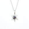 botanical forget-me-not necklace with set stone