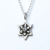 botanical star of david necklace with set stone