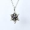 botanical star of david necklace with set stone