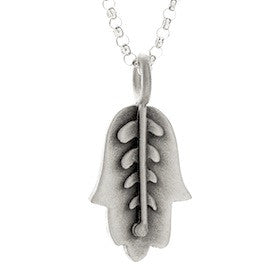 botanical hamsa necklace