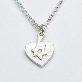 heart necklace with star of david