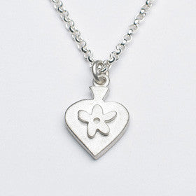 heart necklace with flower