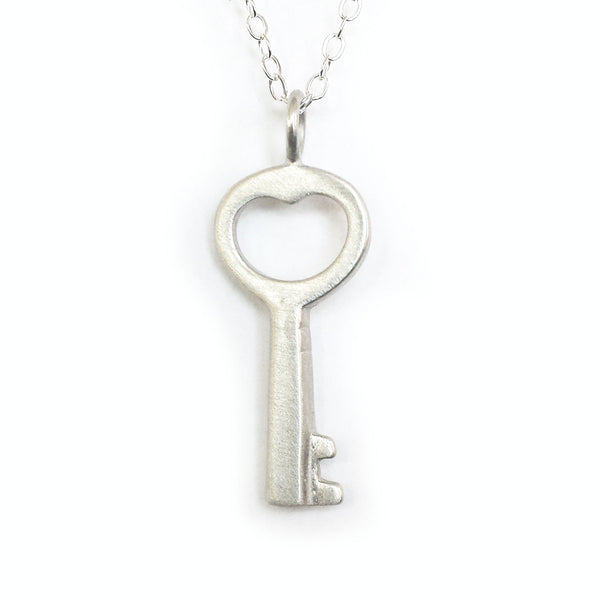 small simple key necklace
