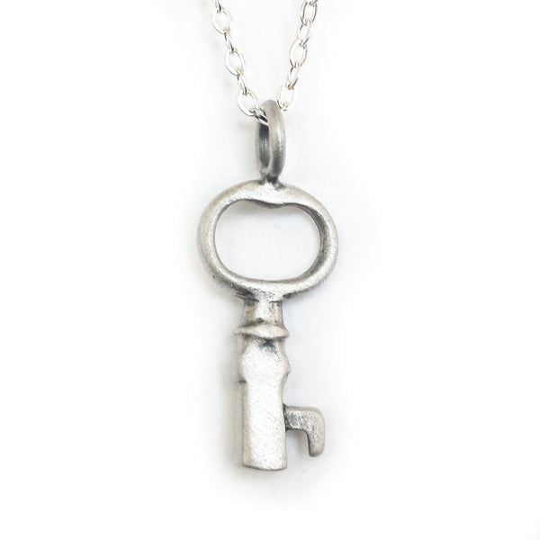 tiny simple key necklace