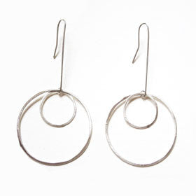 large and small open circle earrings