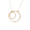 14k gold large double open circle necklace