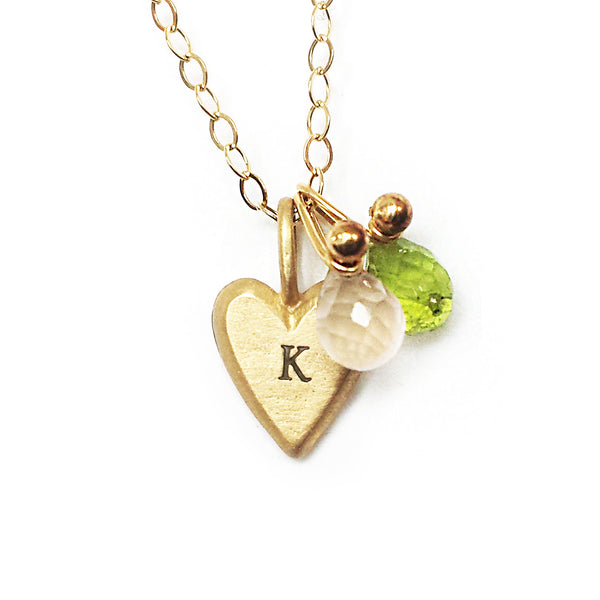 14k gold personalized tiny heart combination necklace {starts at $310}