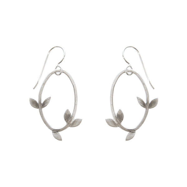 small laurel oval earrings