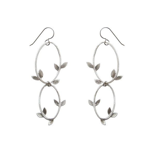 double laurel oval earrings