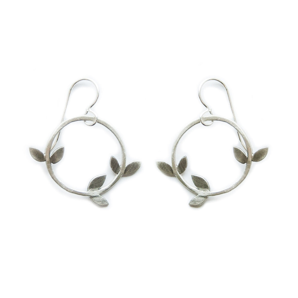 small laurel wreath earrings