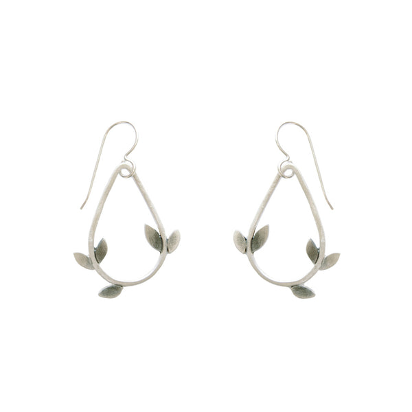small laurel teardrop earrings