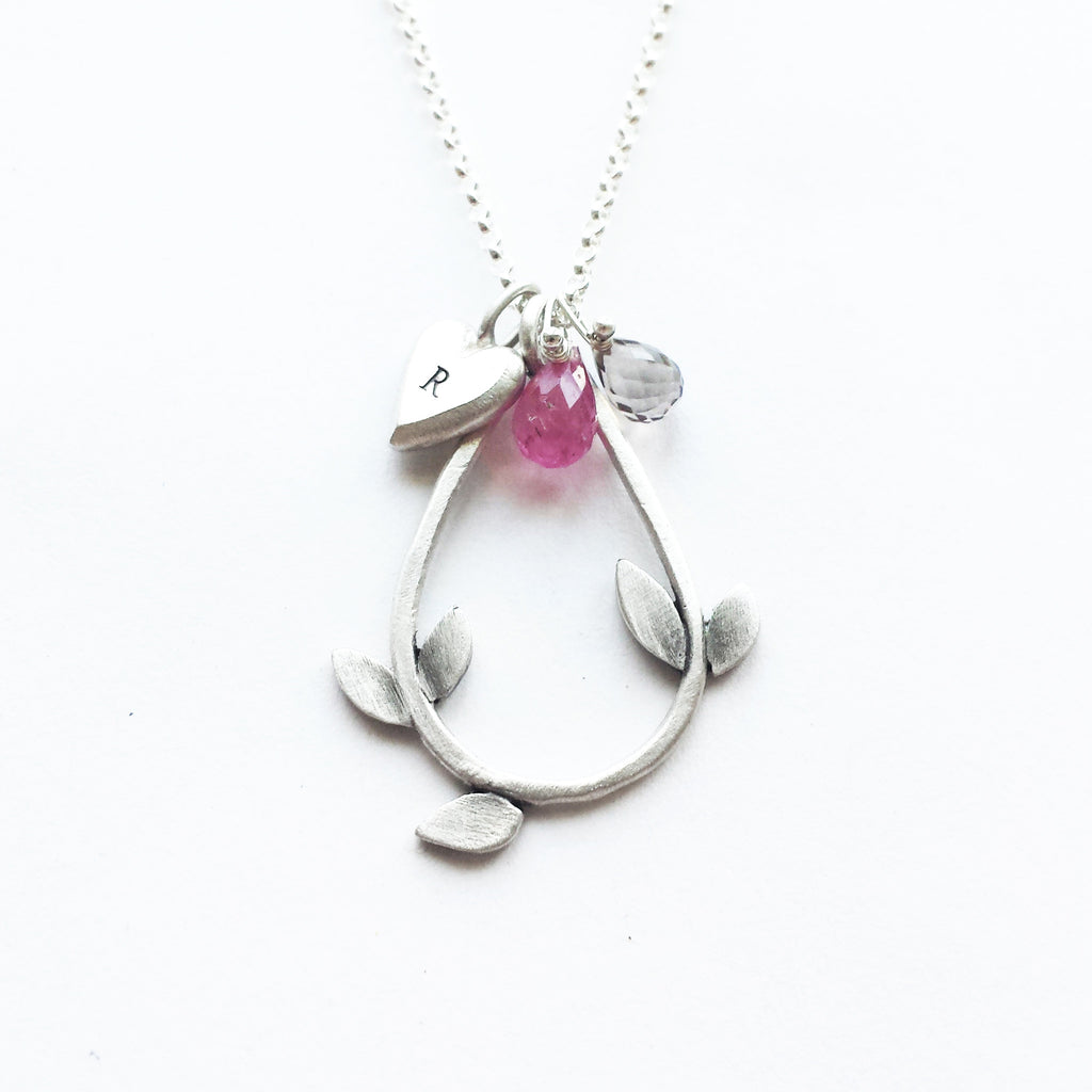 large laurel teardrop combination necklace (starts at $66)