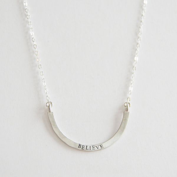 believe cup half full necklace