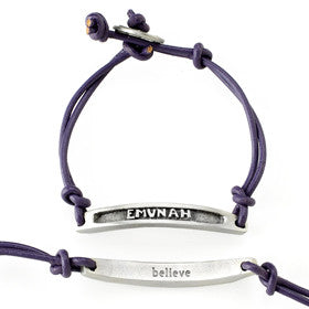 emunah/believe transliterated word bracelet