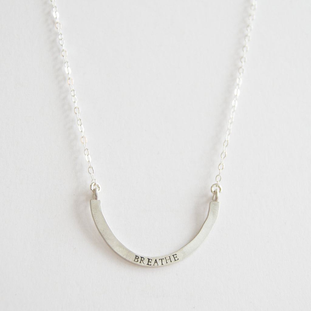 breathe cup half full necklace