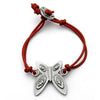 pewter butterfly bracelet on leather