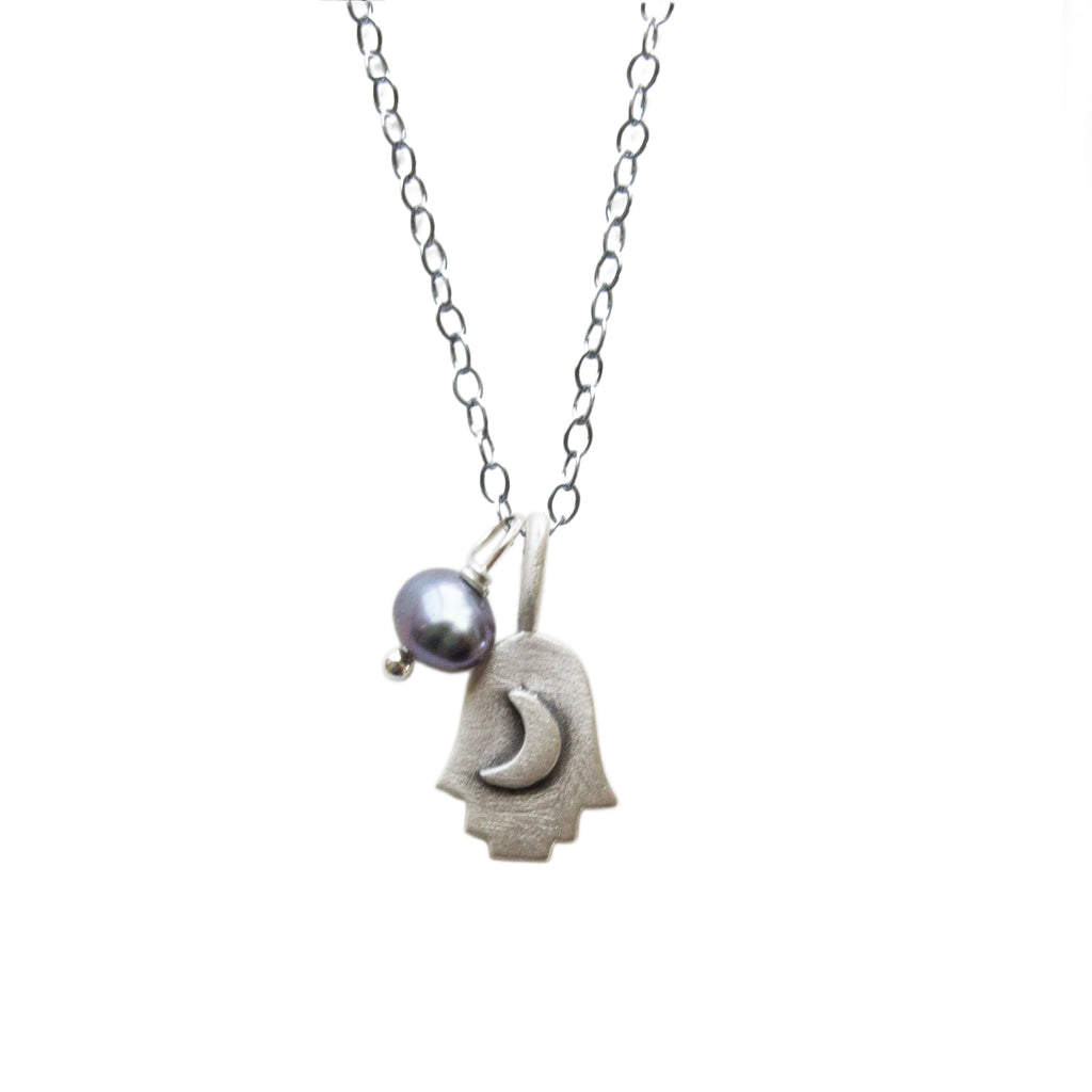 hamsa moon with briolette