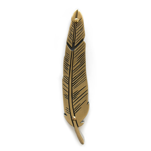 brass feather mezuzah