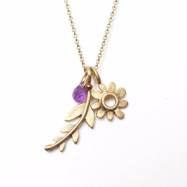 14k gold botanical frond combination necklace {starts at $440}