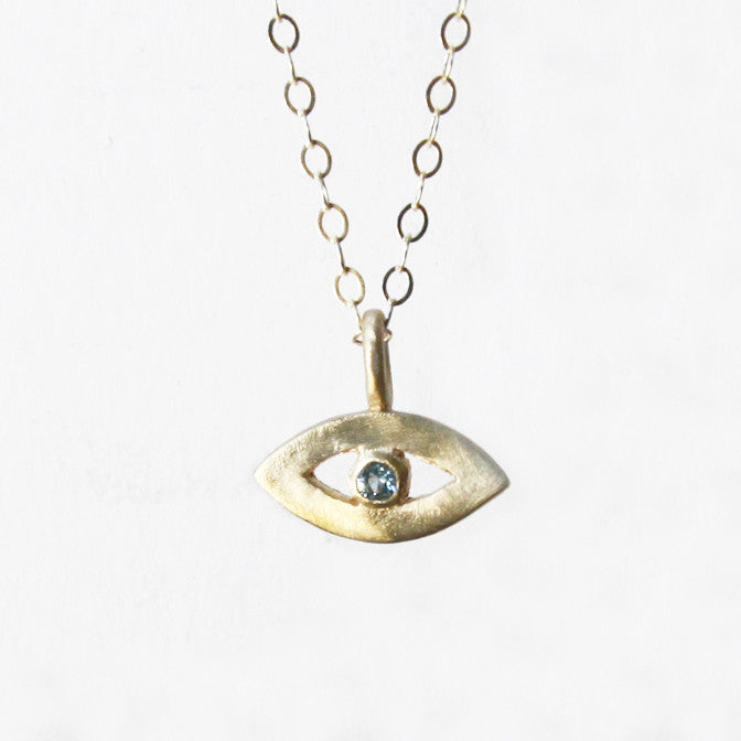 14k gold tiny eye amulet {starts at $272}