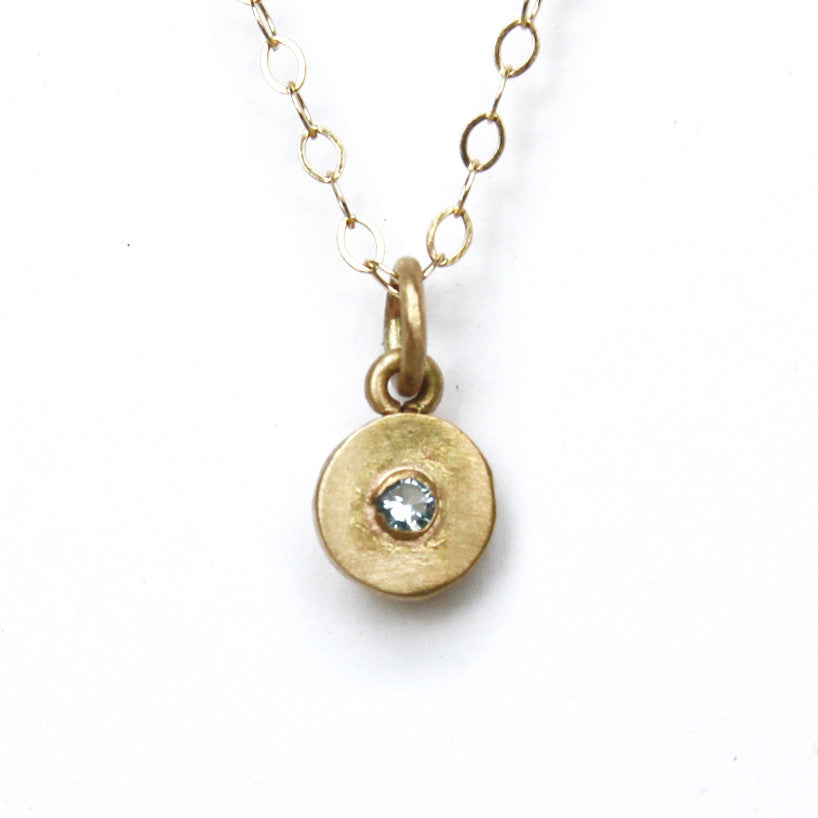 14k gold dot with faceted gem {starts at $170}