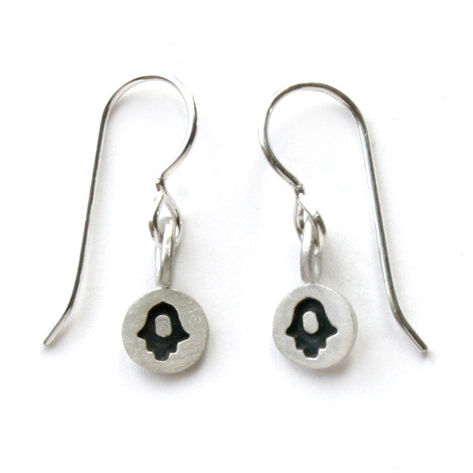 hamsa tiny dot earrings