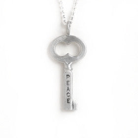 medium peace key necklace