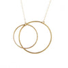 14k gold large double open circle necklace