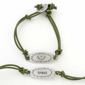 trust word charm bracelet