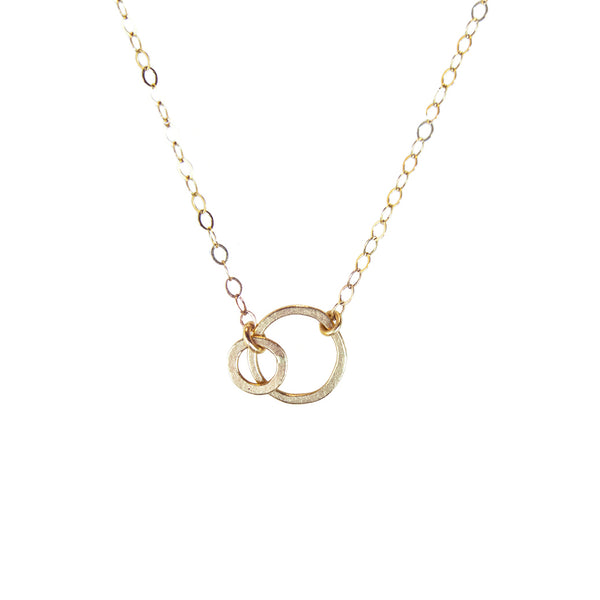 14k mini double open circle necklace – Emily Rosenfeld