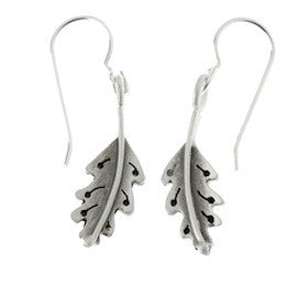 botanical oak leaf earrings