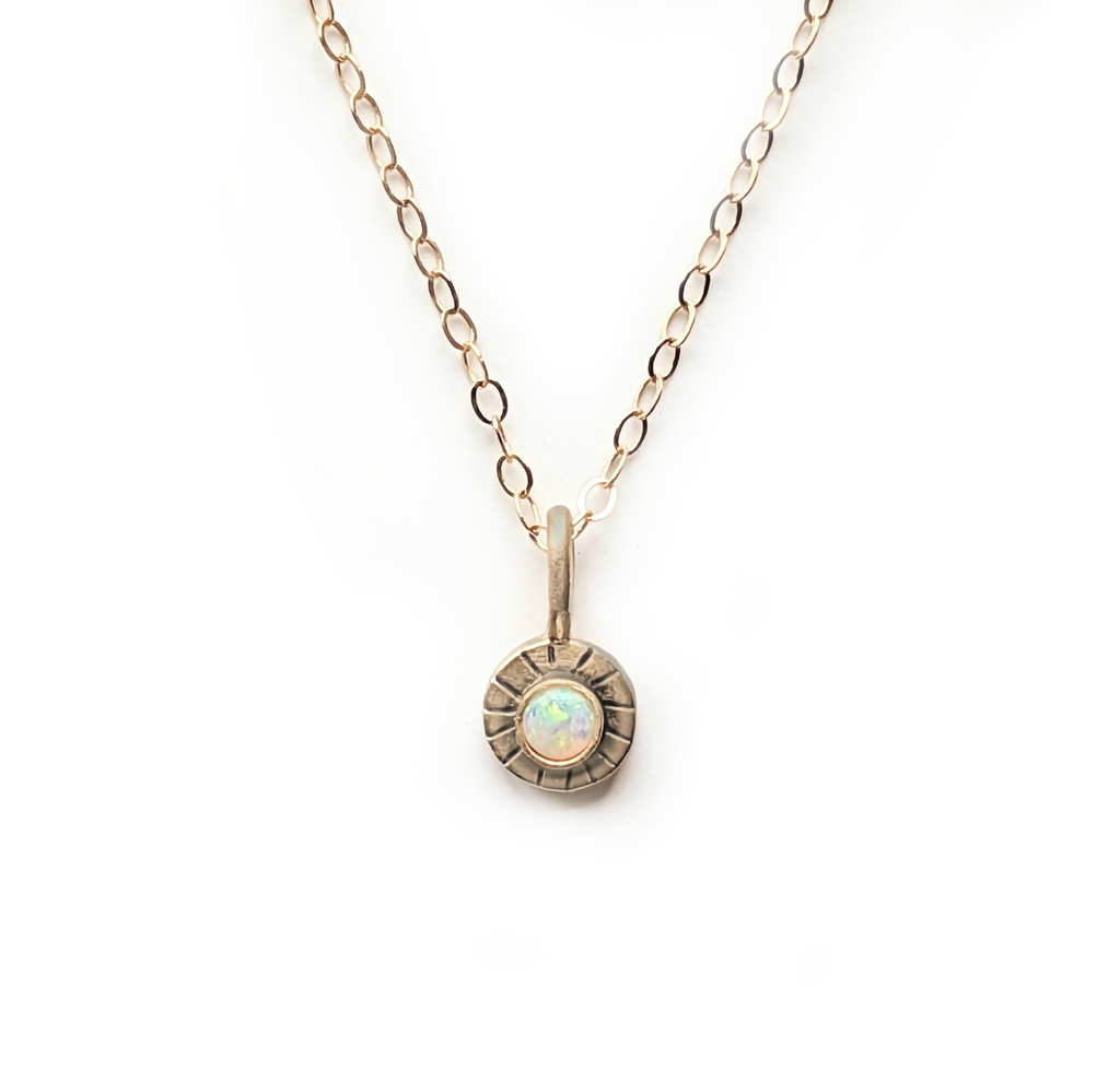14k gold mini faceted dot necklace {starts at $100.00}