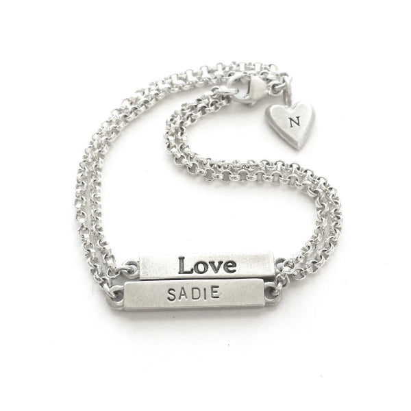 personalized bar bracelet
