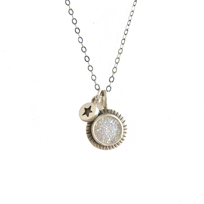 sunray druzy with tiny dot