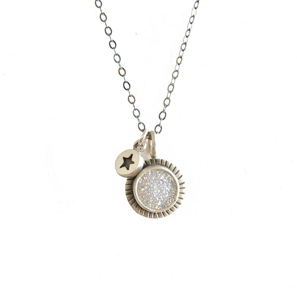 sunray druzy with tiny dot