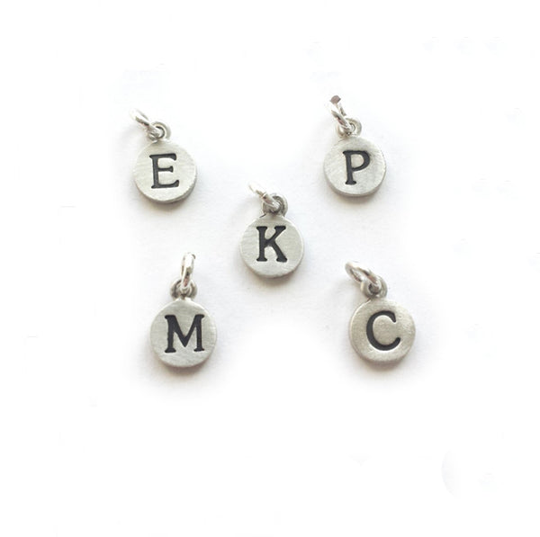 extra sterling silver initial tiny dot charm