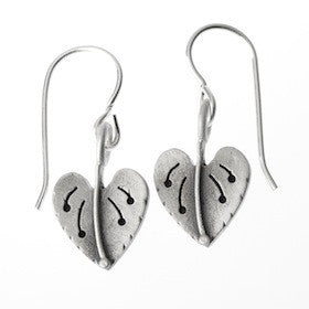 botanical violet leaf earrings